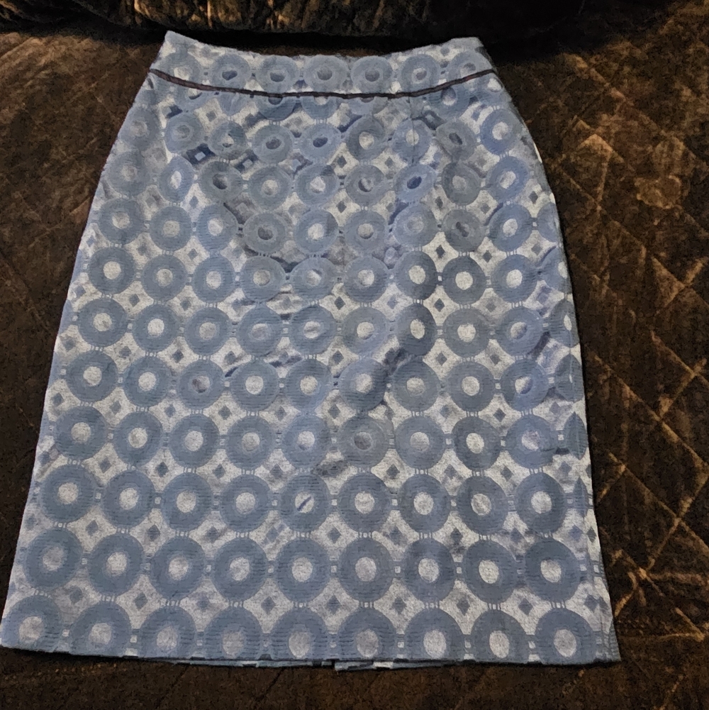 Anthropologie Maeve Blue  Geometric Pencil Skirt